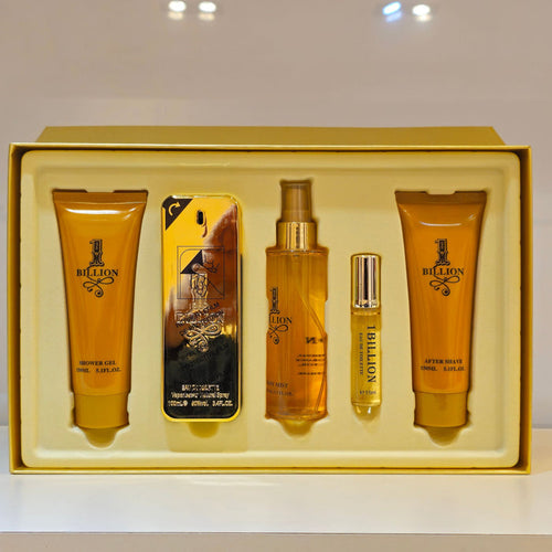 1 BILLION Gold Collection: 5-Piece Luxury Fragrance & Grooming Gift Set for Men