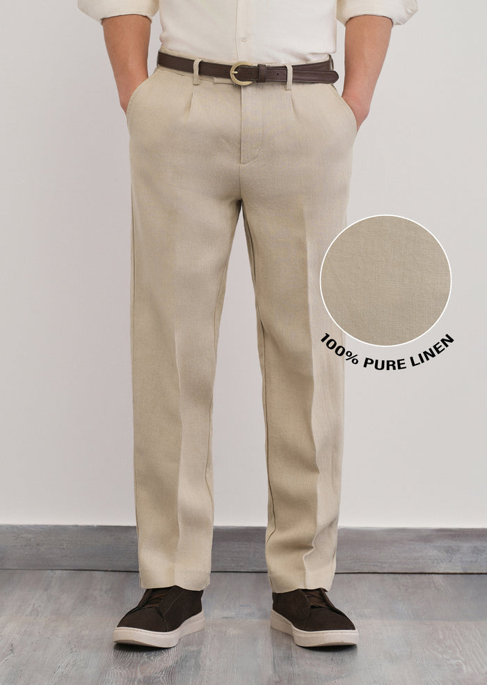 100% Pure Linen Beige Pant