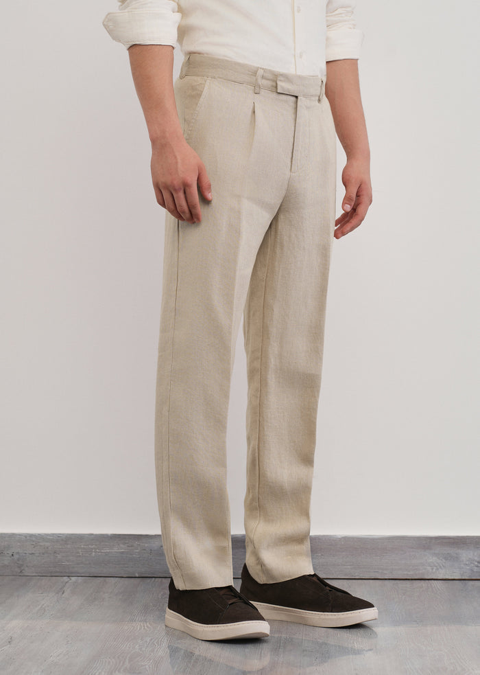 100% Pure Linen Beige Pant