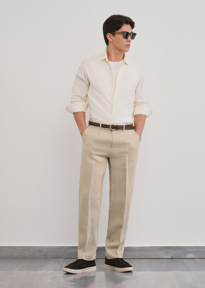100% Pure Linen Beige Pant