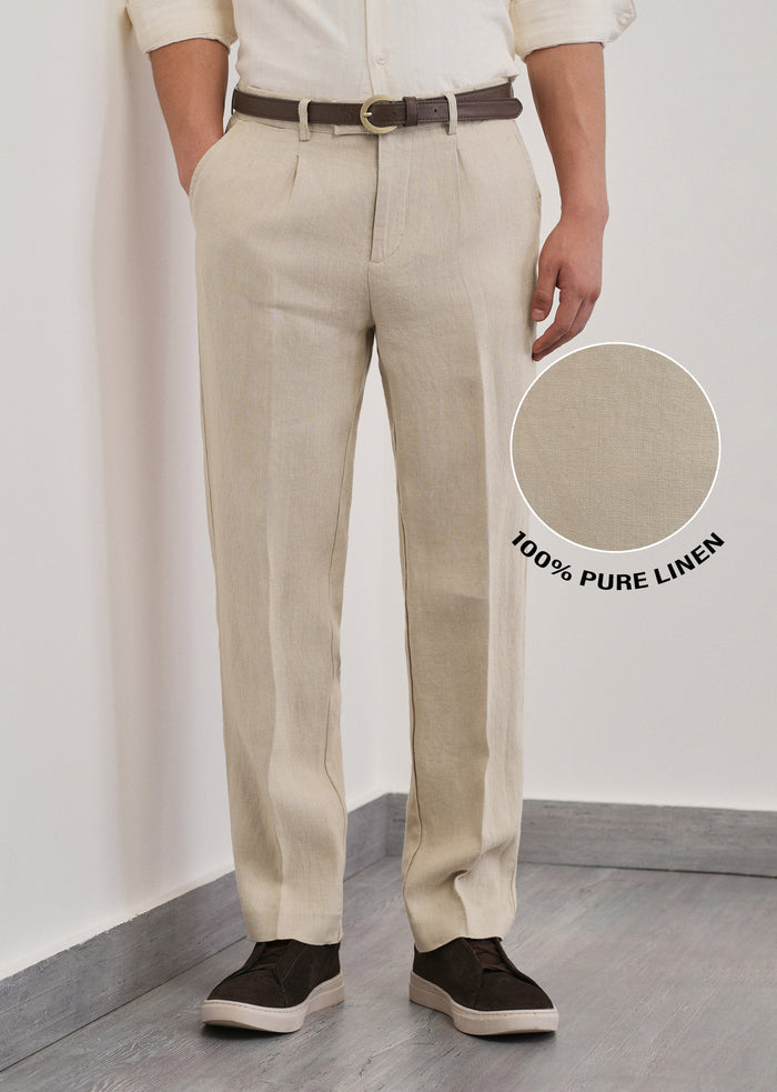 100% Pure Linen Beige Pant