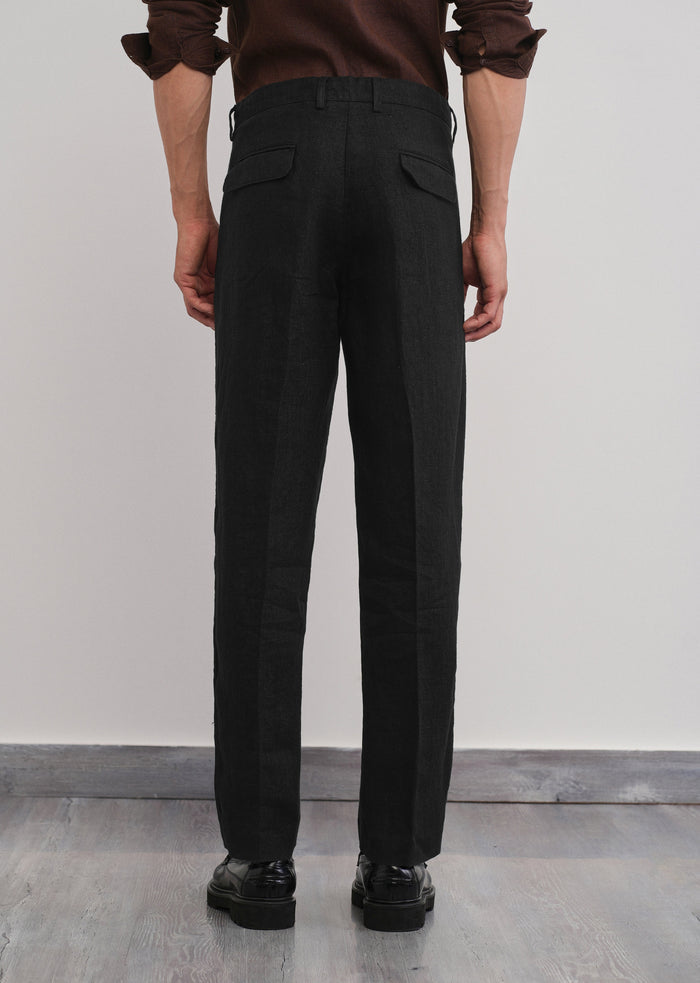 100% Pure Linen Black Pant
