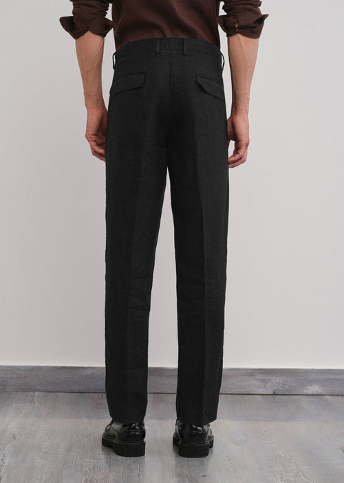 100% Pure Linen Black Pant
