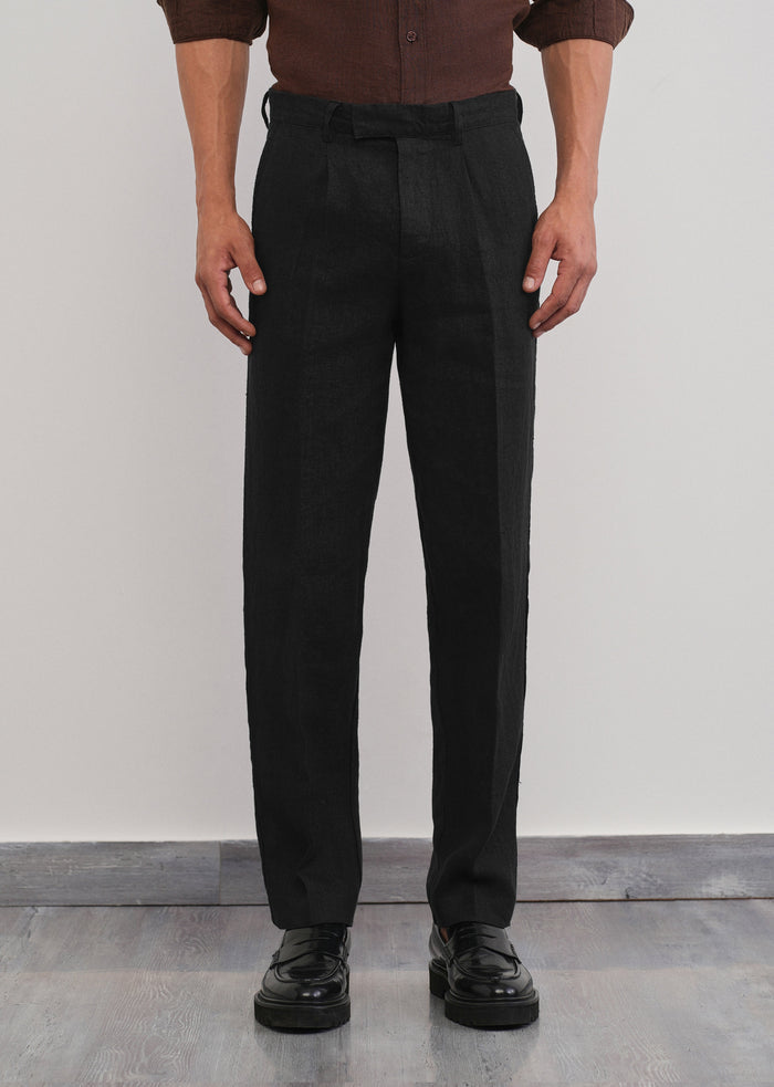100% Pure Linen Black Pant
