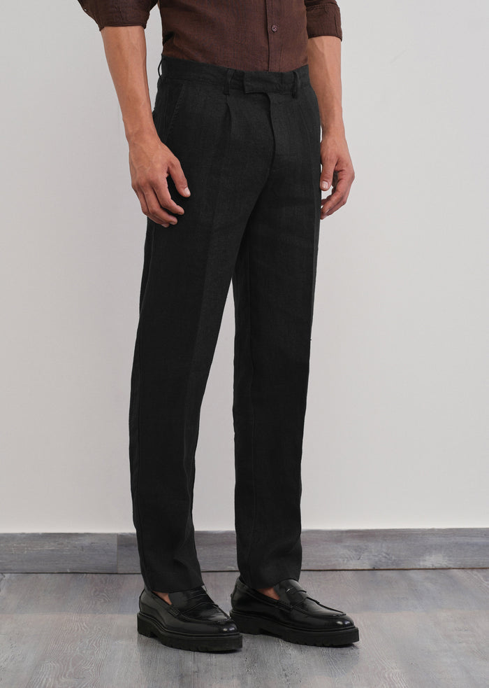 100% Pure Linen Black Pant