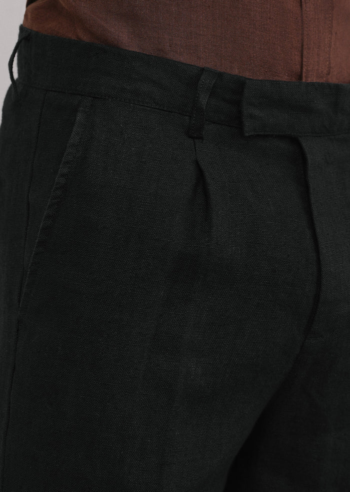100% Pure Linen Black Pant