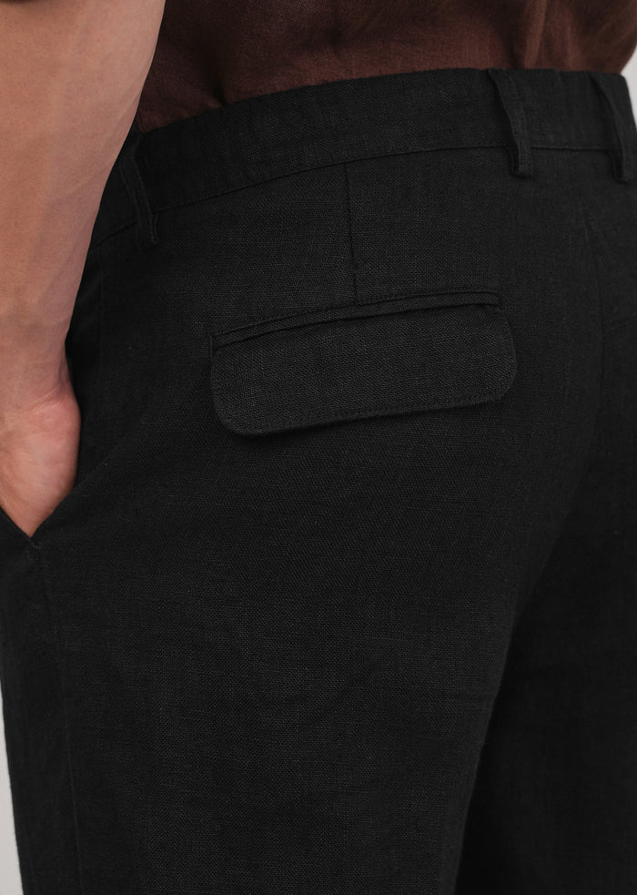 100% Pure Linen Black Pant