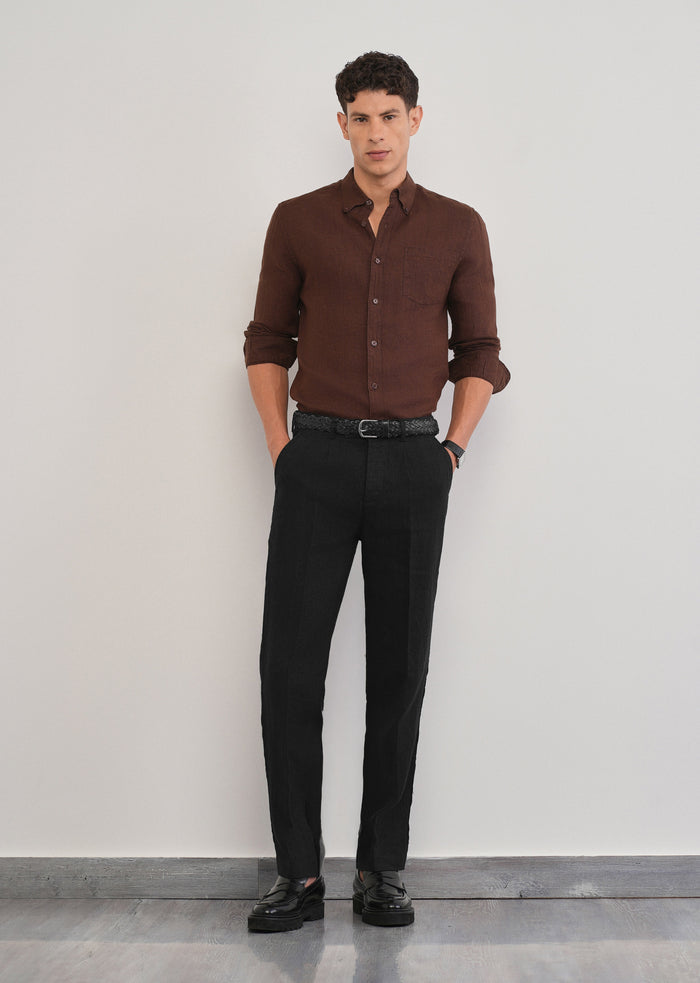 100% Pure Linen Black Pant