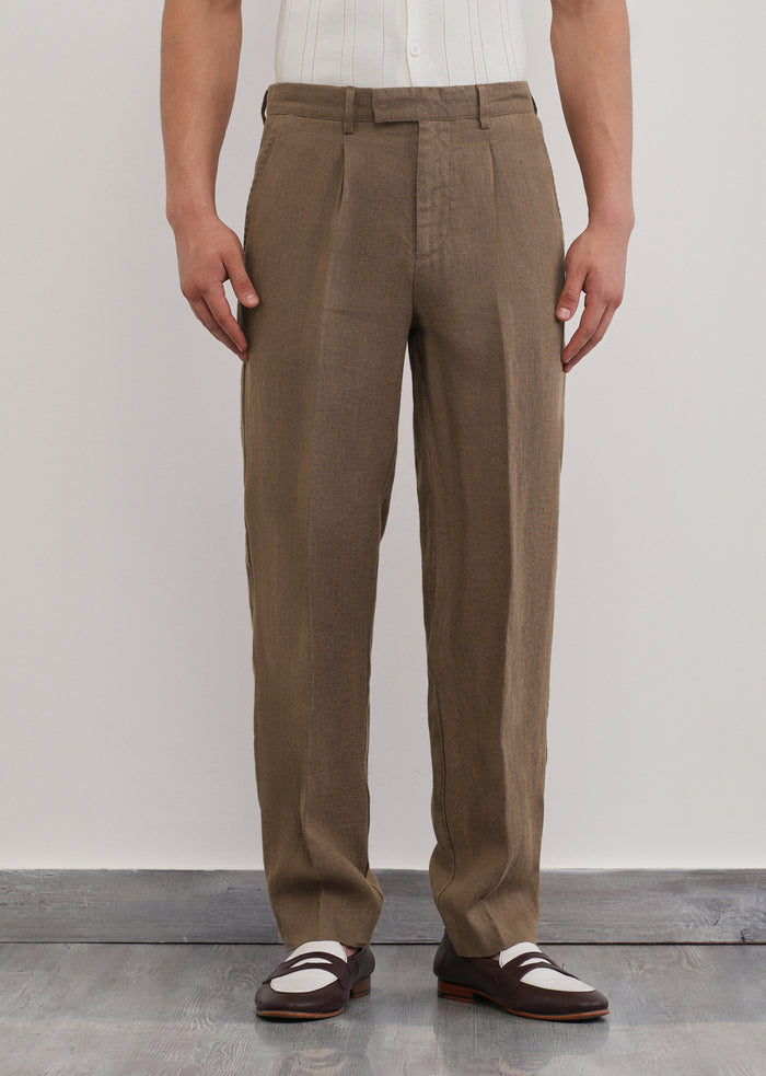 100% Pure Linen Brown Pant