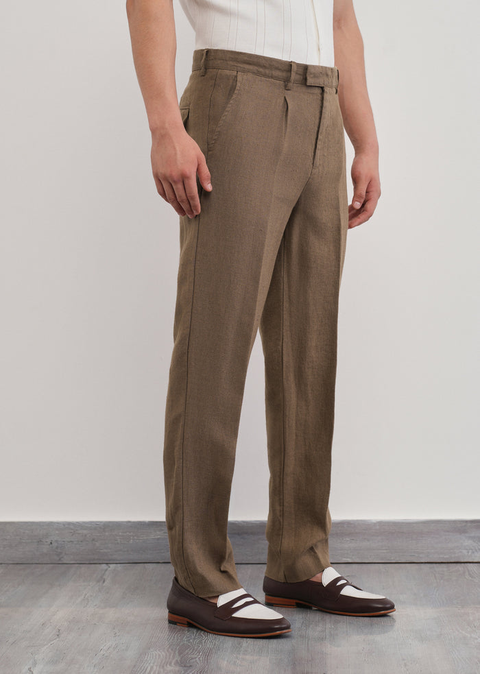 100% Pure Linen Brown Pant