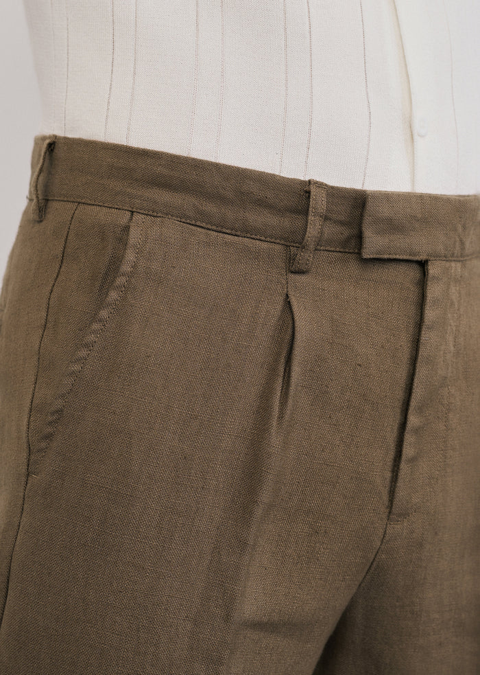 100% Pure Linen Brown Pant