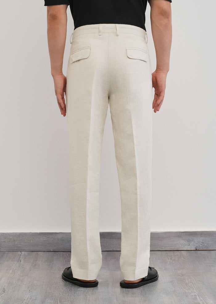 100% Pure Linen Ivory Pant