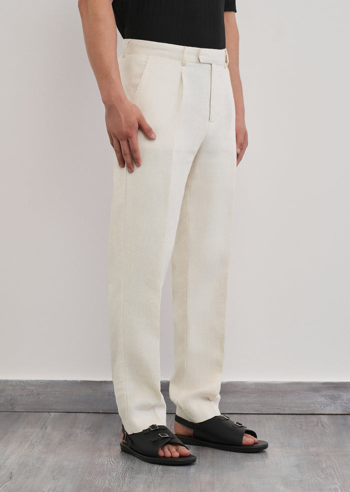 100% Pure Linen Ivory Pant