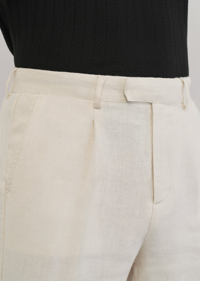 100% Pure Linen Ivory Pant