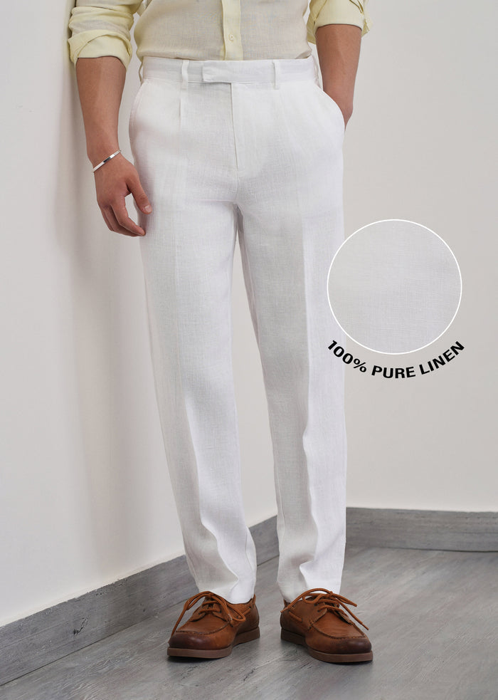 100% Pure Linen White Pant