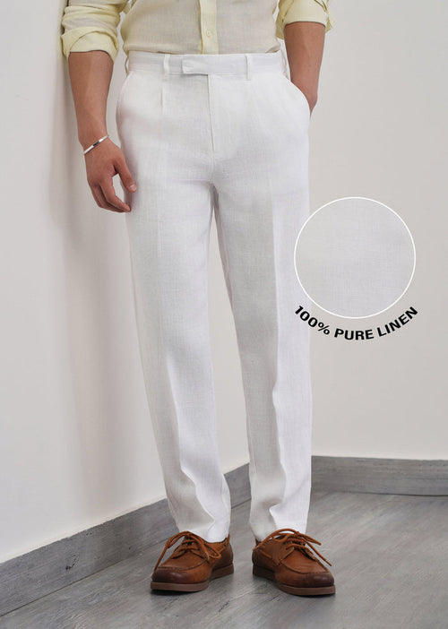 100% Pure Linen White Pant