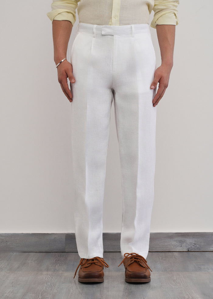 100% Pure Linen White Pant