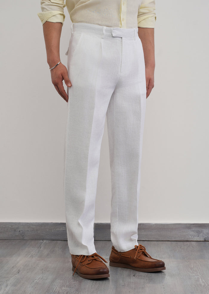 100% Pure Linen White Pant