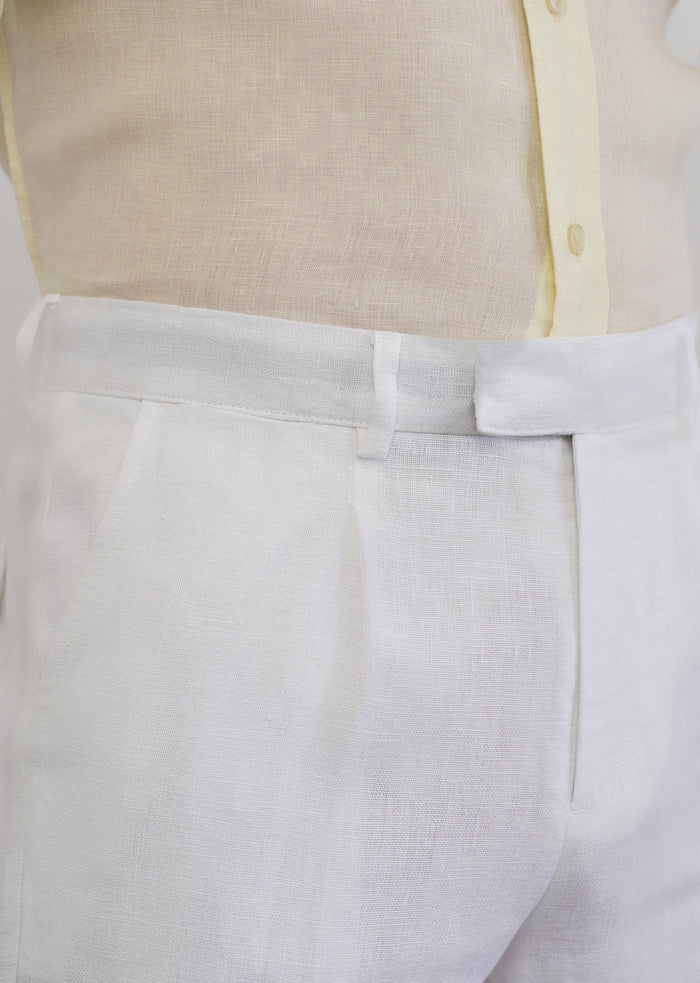100% Pure Linen White Pant
