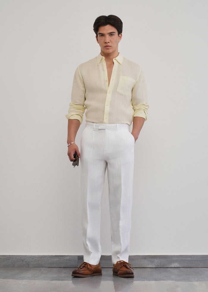 100% Pure Linen White Pant