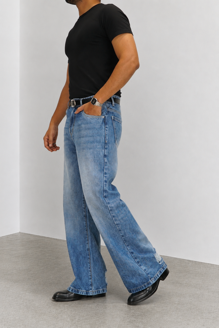 Air Washed Blue Bootcut Jeans