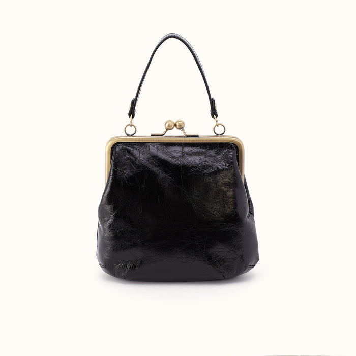 Alba Crossbody in Polished Leather - Black