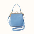 Alba Crossbody In Polished Leather - Faded Denim- FOL