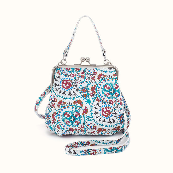 Alba Crossbody in Printed Leather - Batik Blooms- FOL