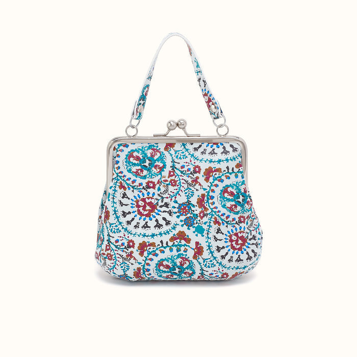 Alba Crossbody in Printed Leather - Batik Blooms