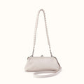 Alba Frame Small Shoulder Bag in Buffed Leather - Stone- FOL