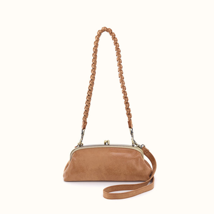 Alba Frame Small Shoulder Bag In Buffed Leather - Whiskey