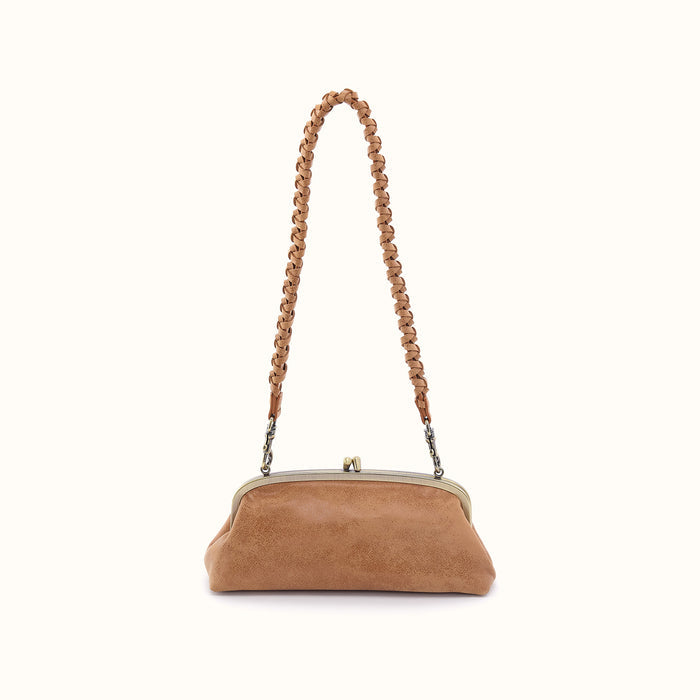 Alba Frame Small Shoulder Bag In Buffed Leather - Whiskey