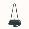 Alba Frame Small Shoulder in Buffed Leather - Pine Needle