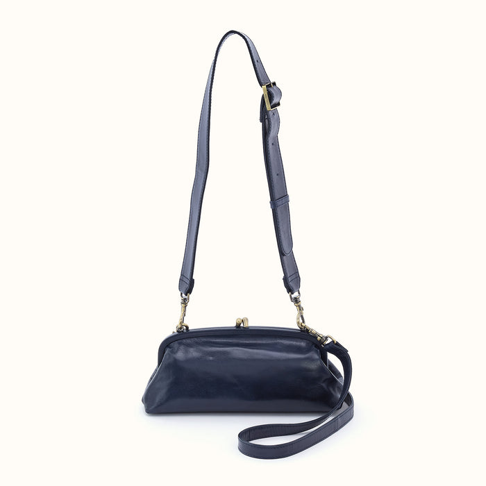 Alba Frame Small Shoulder in Polished Leather - Ink Navy