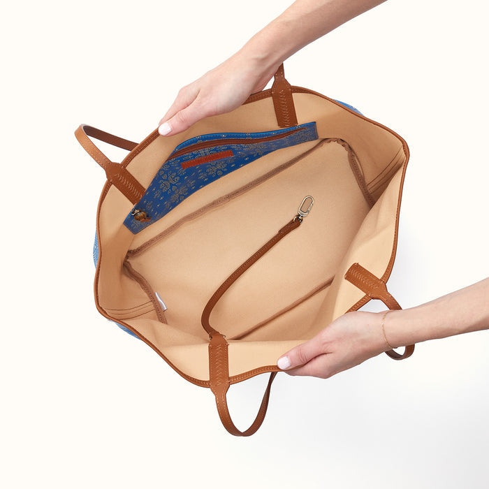 All That Tote In Coated Canvas - Blue Journey Bandana