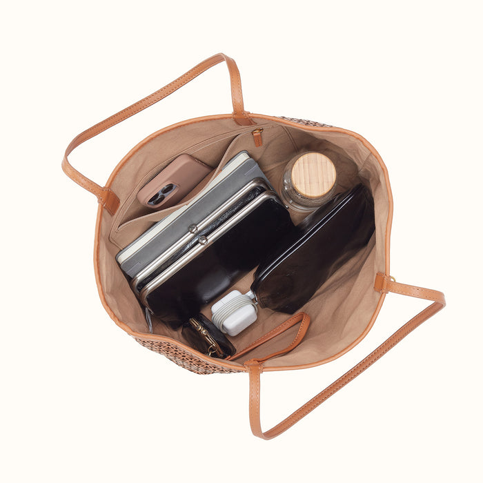 All That Tote in Sun-Perf Leather - Canyon Petal