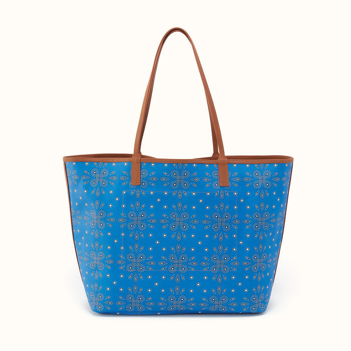 All That Tote Large In Coated Canvas - Blue Journey Bandana
