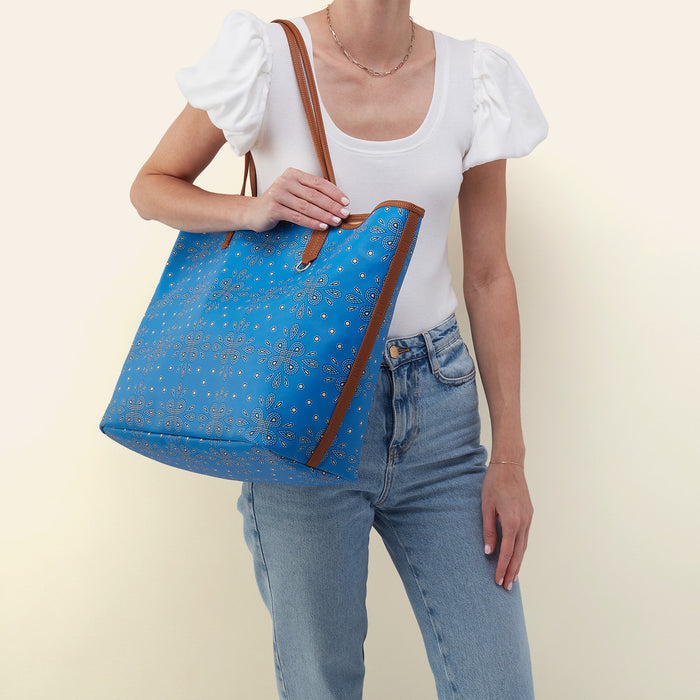 All That Tote Large In Coated Canvas - Blue Journey Bandana