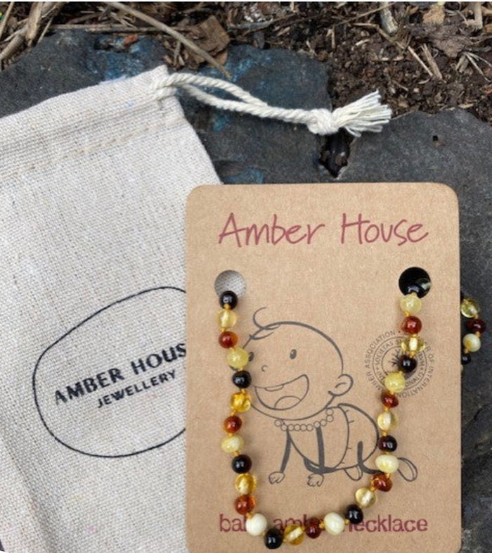 Amber Necklace.   100% Baltic Amber. 33cm. Baby 3m - 2yrs