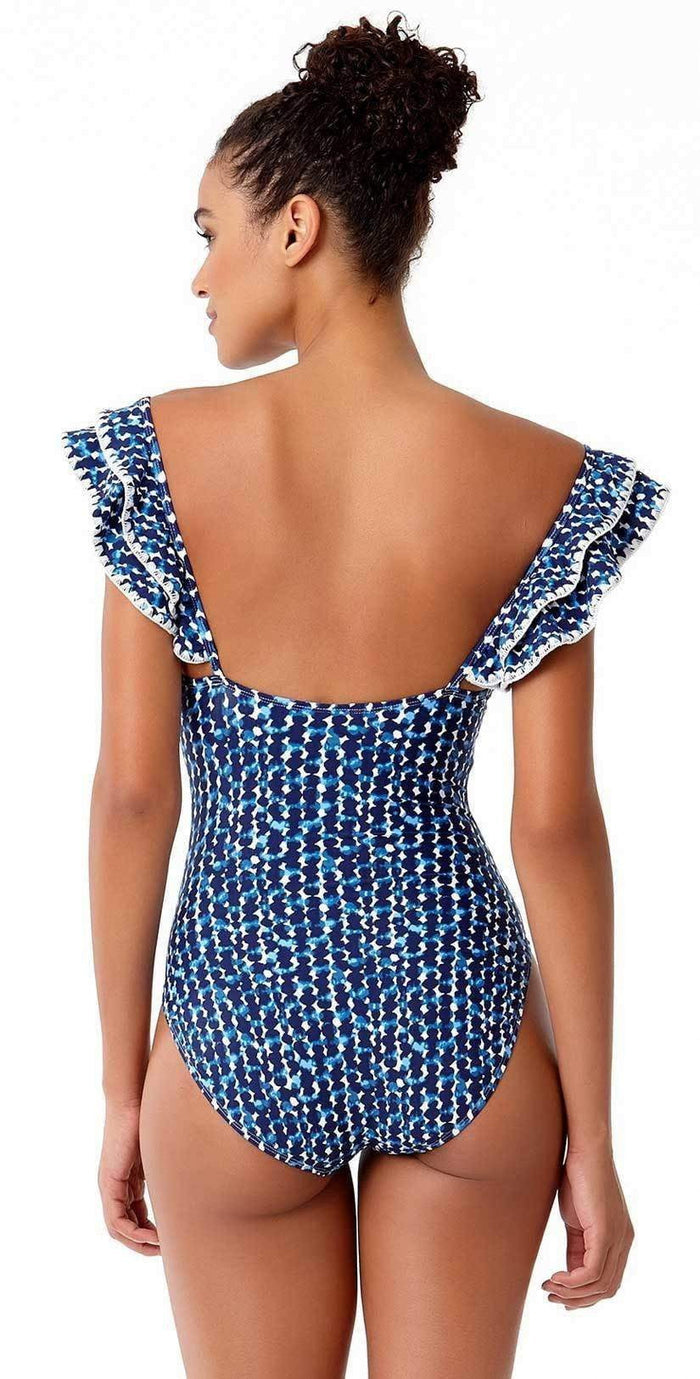 Anne Cole Studio Flounce Vintage Maillot 18SO01470-Blue: