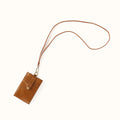 Around Town Lanyard in Polished Leather - Truffle- FOL