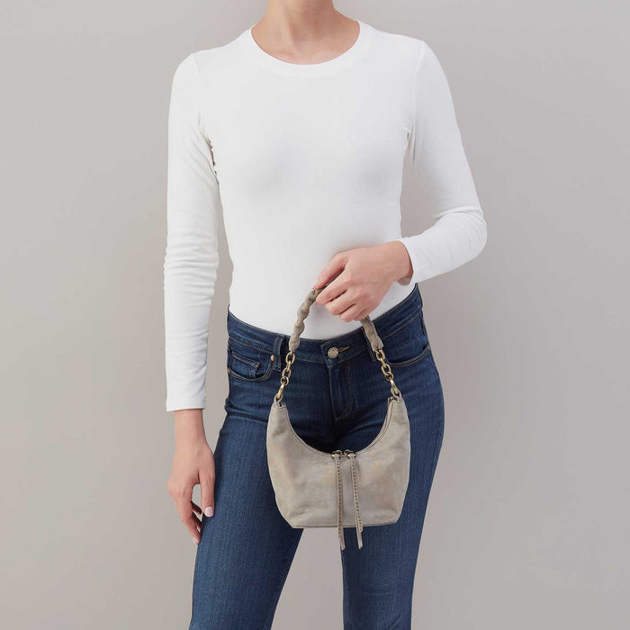 Astrid Small Crossbody in Nubuck Leather - Golden Granite