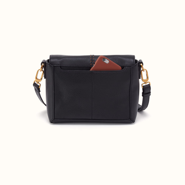 Austin Flap Crossbody In Pebbled Leather - Black