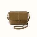 Austin Flap Crossbody In Pebbled Leather - Sunlit Sage- FOL