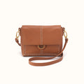 Austin Flap Crossbody in Pebbled Leather - Warm Honey- FOL