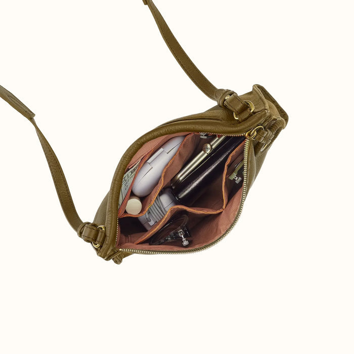 Austin Medium Crossbody In Pebbled Leather - Sunlit Sage