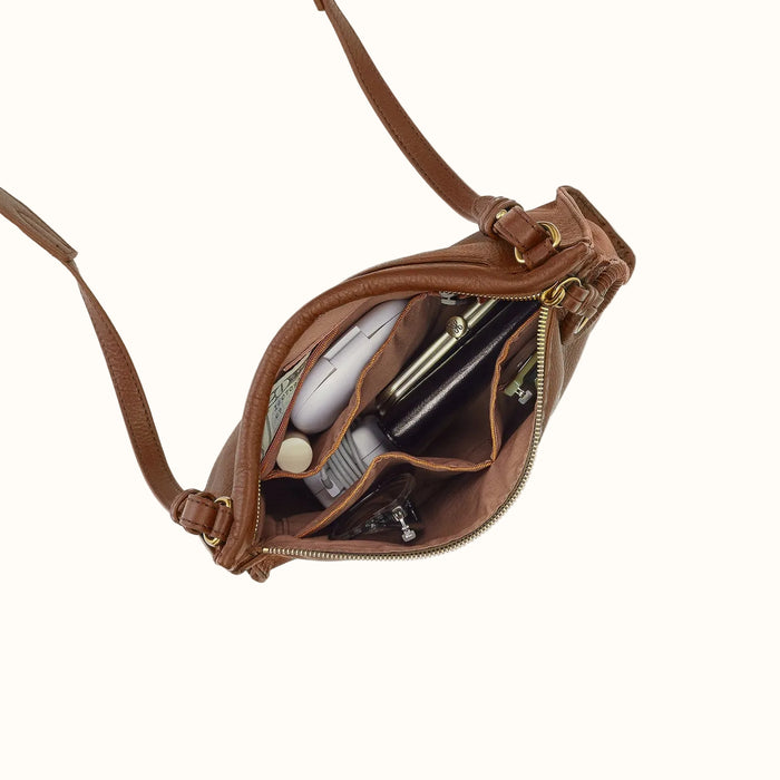 Austin Medium Crossbody In Pebbled Leather - Timber Brown