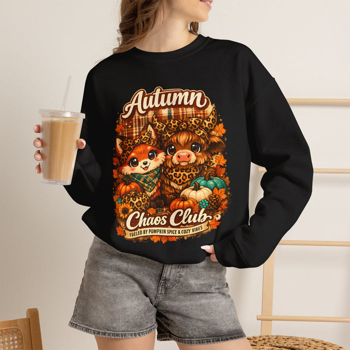 Autumn Chaos Club Sweatshirt – Cute Woodland Animals Fall Crewneck