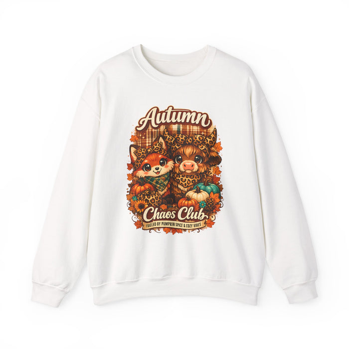 Autumn Chaos Club Sweatshirt – Cute Woodland Animals Fall Crewneck
