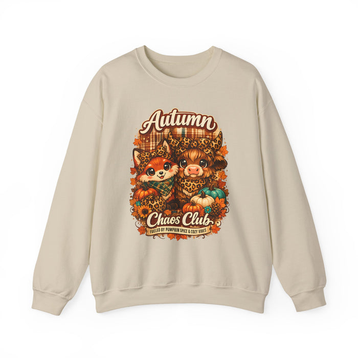Autumn Chaos Club Sweatshirt – Cute Woodland Animals Fall Crewneck